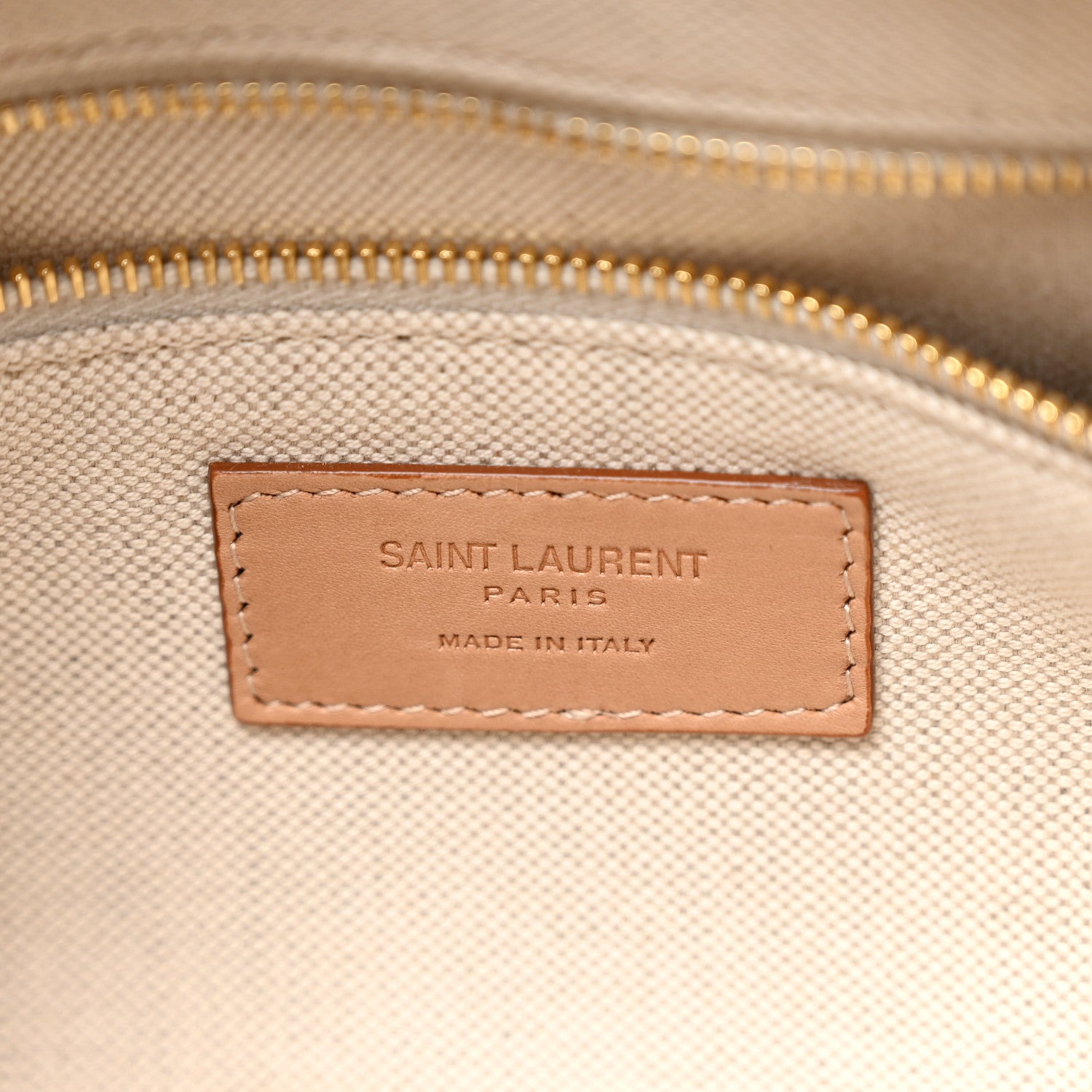 Saint Laurent Canvas Calfskin Camera Supple Bag Avorio Vintage Brown 6 of 10