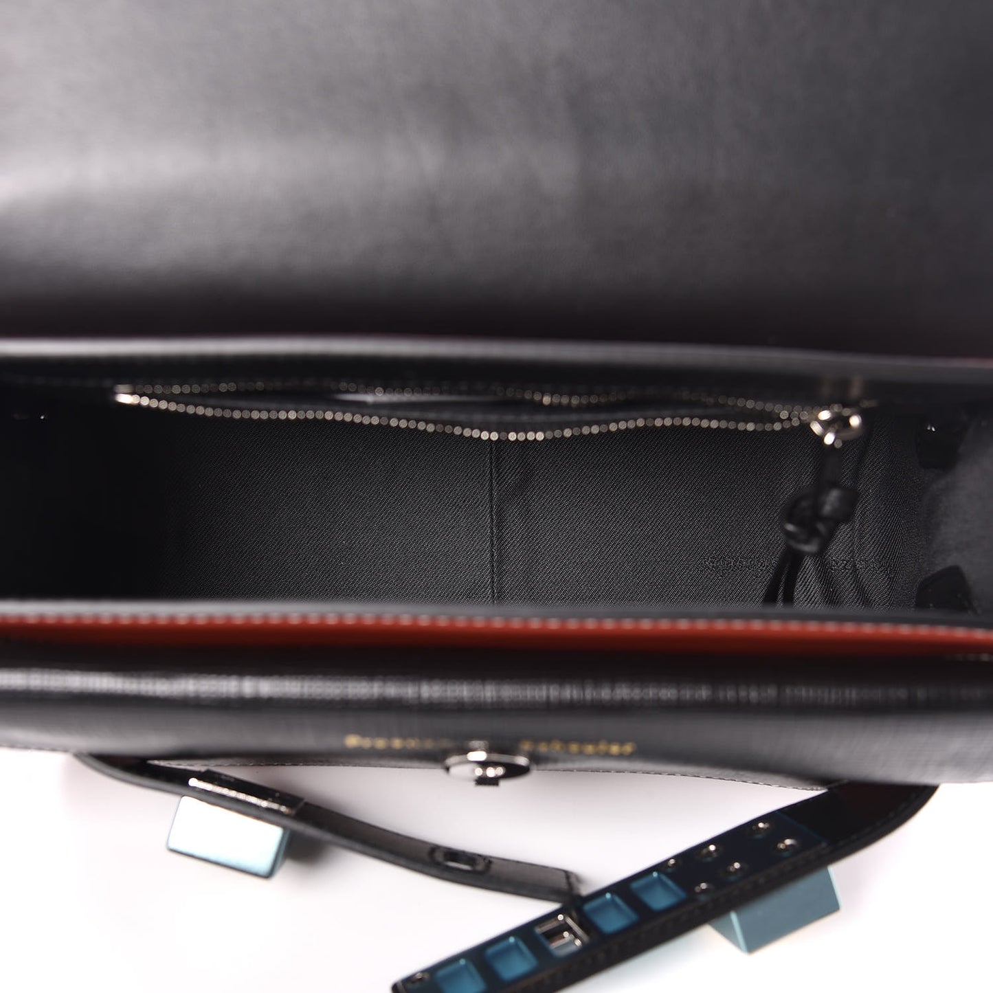 Mixed Calfskin Mini PS11 Classic Shoulder Bag Black Rust