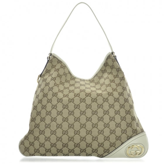 Gucci Monogram Medium New Britt Hobo Off White 1 of 8