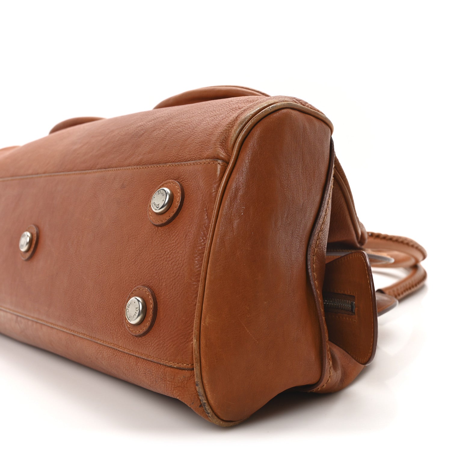 Christian Dior Calfskin My Dior Frame Double Pocket Satchel Brown 9 of 15