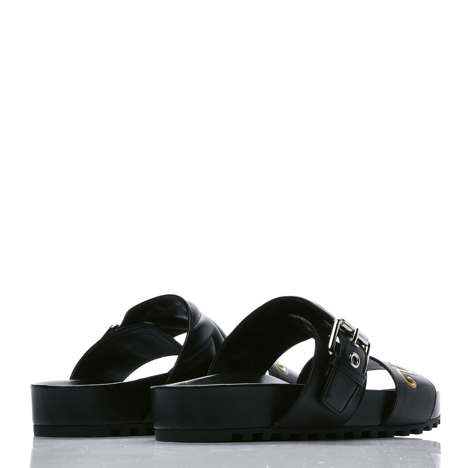 Louis Vuitton Calfskin New Wave Bom Dia Mule Sandals 37 Black 3 of 9
