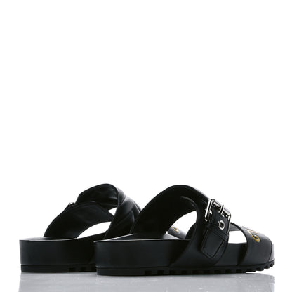 Louis Vuitton Calfskin New Wave Bom Dia Mule Sandals 37 Black 3 of 9
