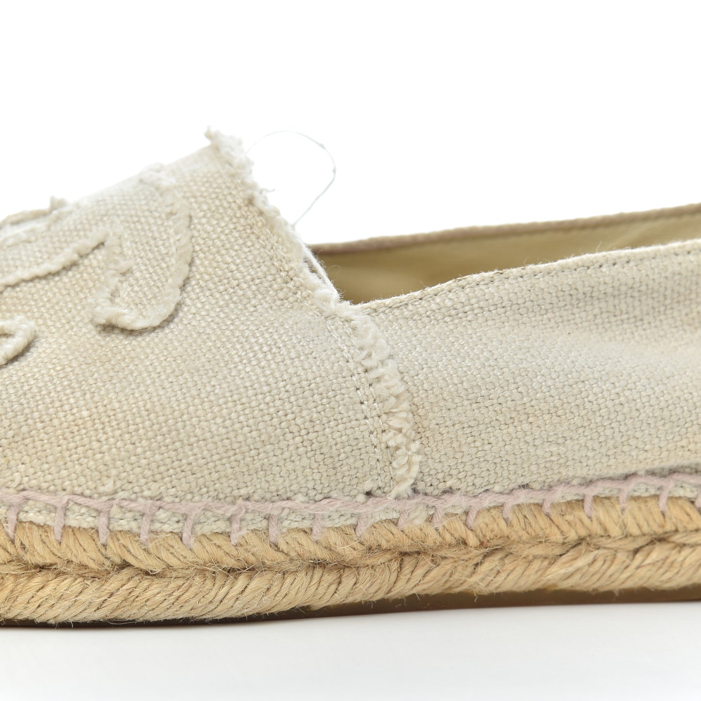 Linen CC Espadrilles 38 Beige Black