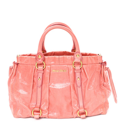 Miu Miu Vitello Lux Gathered Tote Rosa 1 of 11