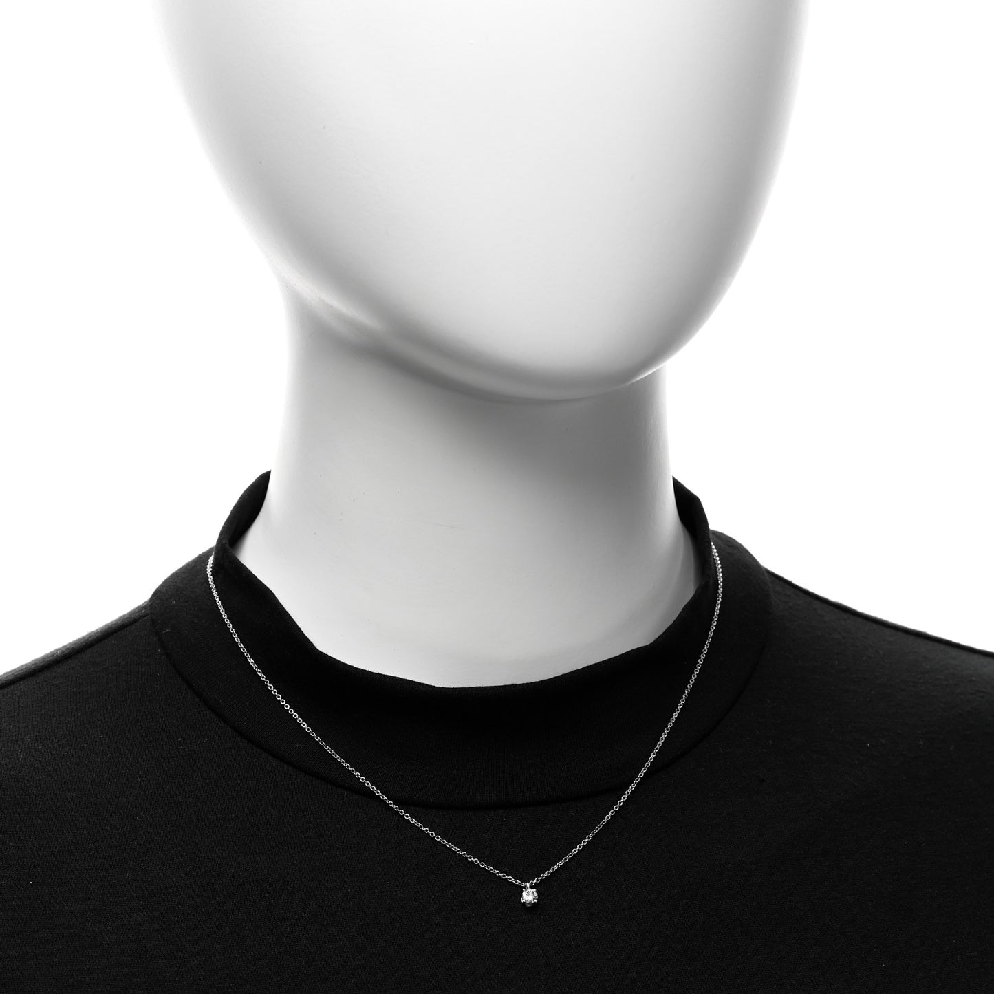 Platinum Diamond .16ct Solitaire Pendant Necklace