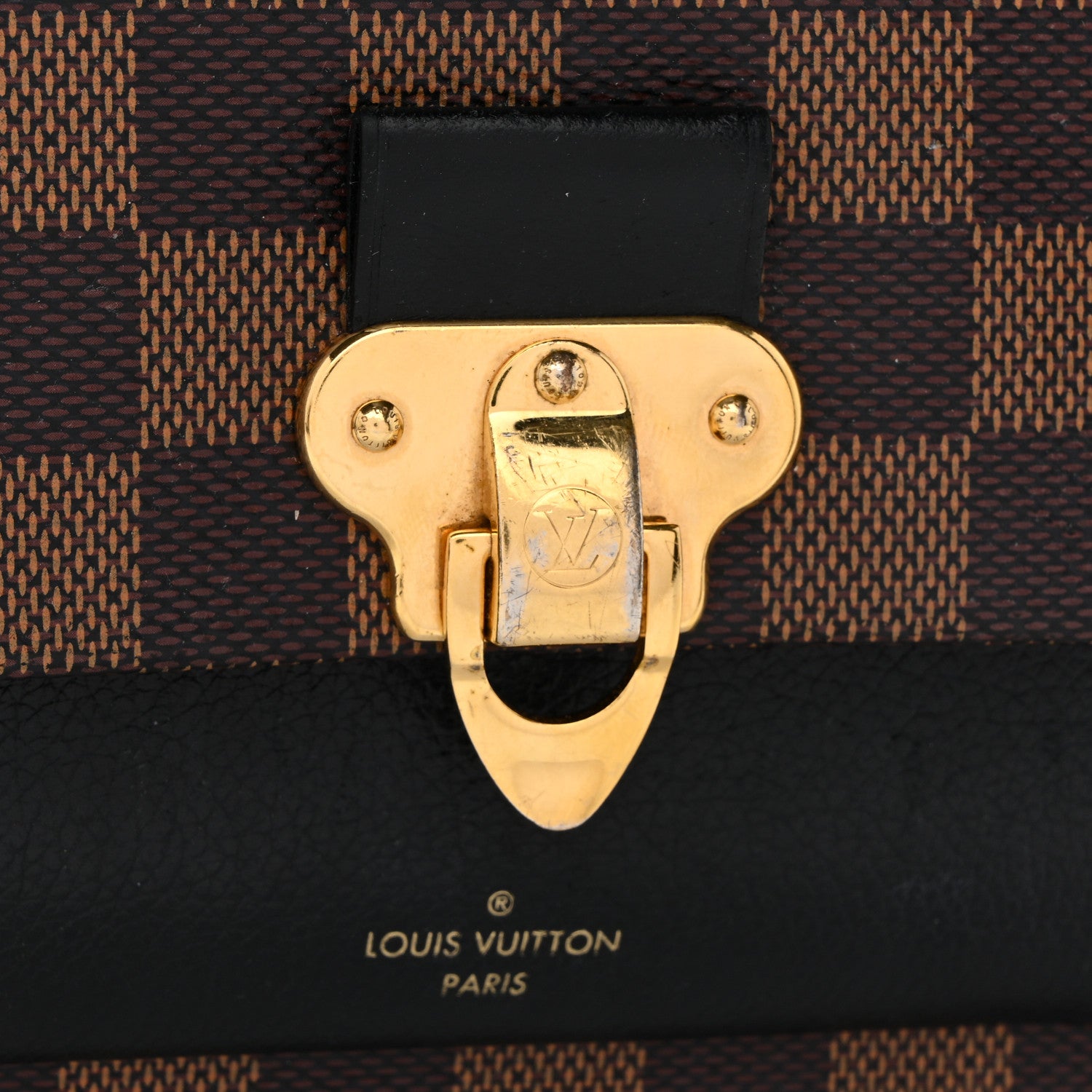 Louis Vuitton Damier Ebene Vavin Chain Wallet Black 1772289