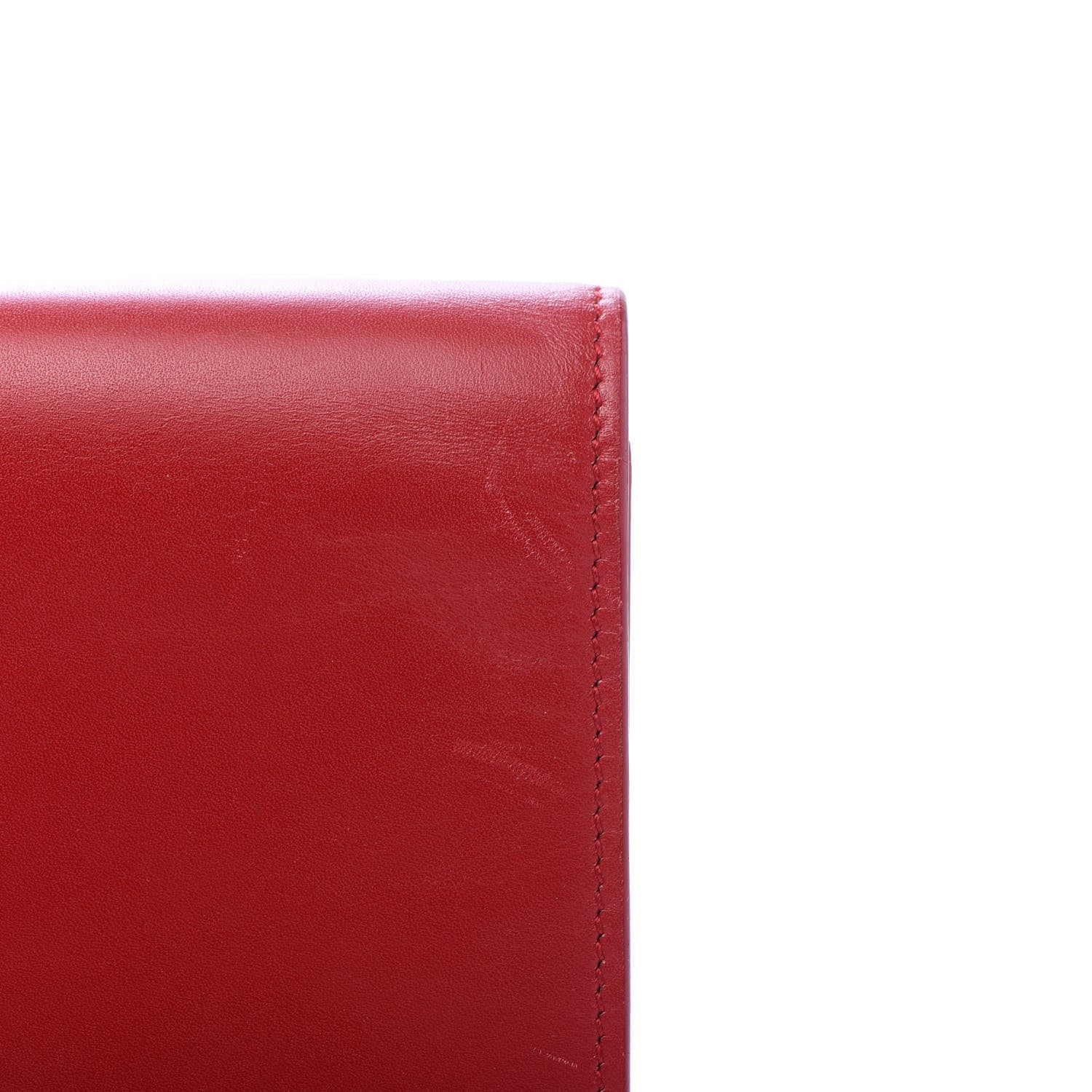 Saint Laurent Calfskin Monogram Cassandre Clutch Rouge Orient 9 of 10
