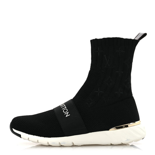 Monogram Stretch Fabric Aftergame Sneaker Boots 36.5 Black
