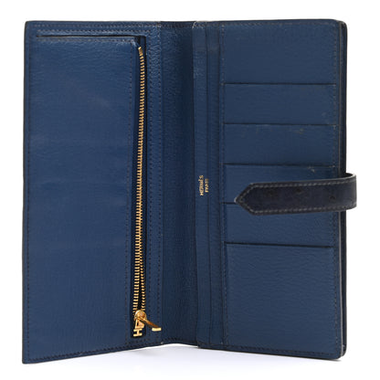 Hermes Ostrich Bearn Wallet Bleu Saphir 5 of 13
