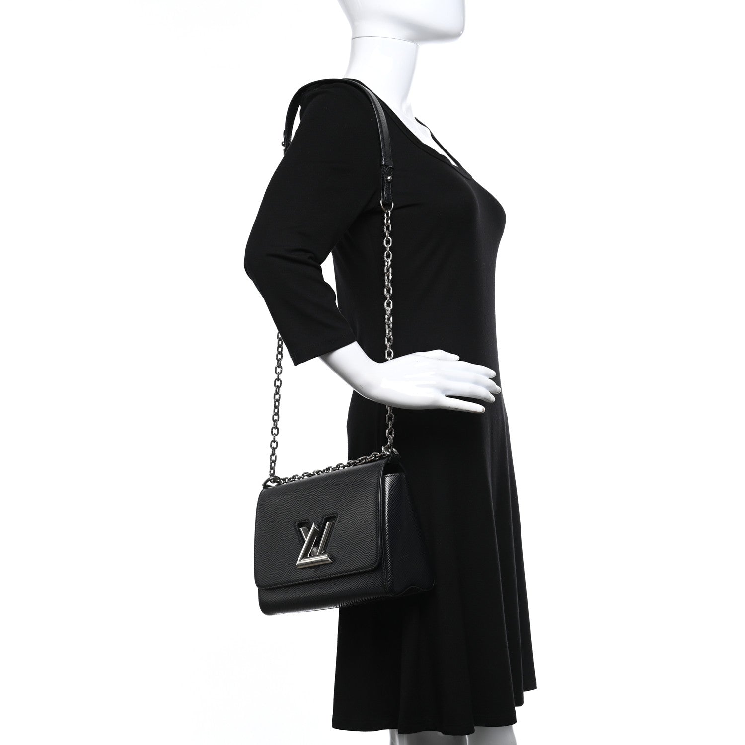 Louis Vuitton Epi Twist Shoulder Bag MM Black 2 of 9