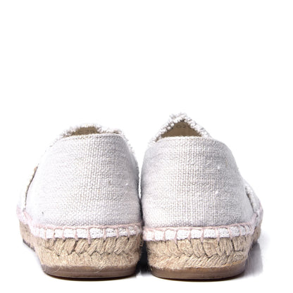 Chanel Linen CC Espadrilles 36 Beige Black 4 of 6