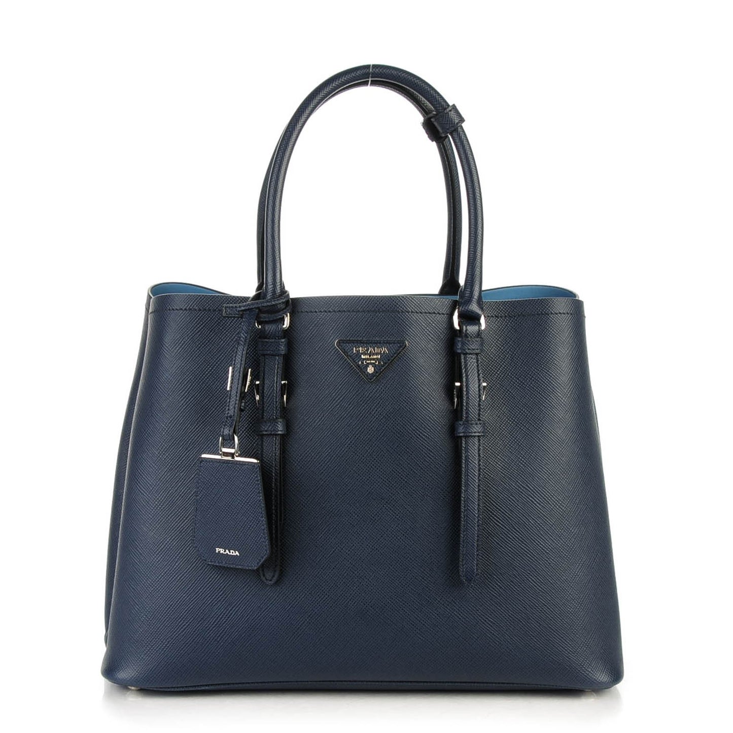 Saffiano Cuir Medium Double Handle Tote Baltico Astrale