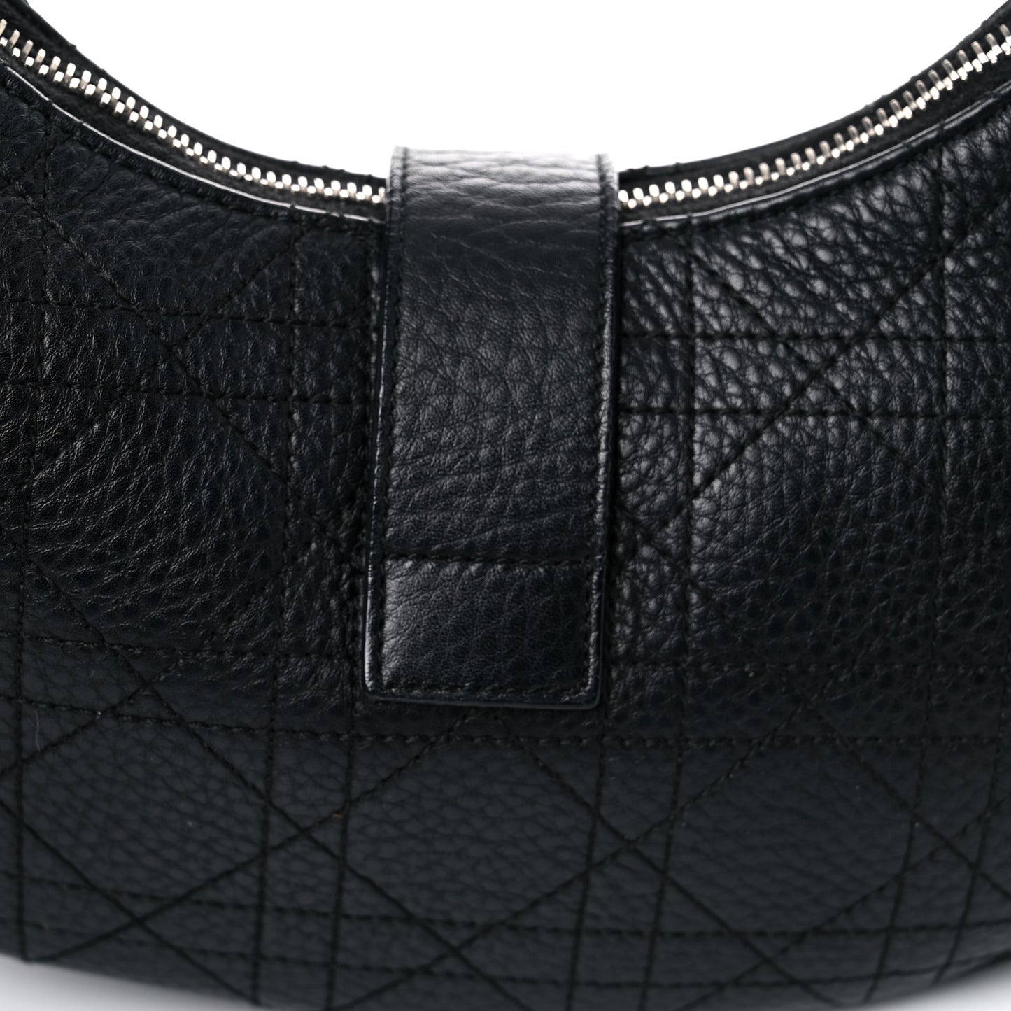 Grained Calfskin Cannage Hobo Black