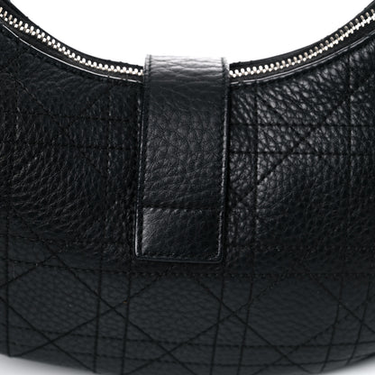 Christian Dior Grained Calfskin Cannage Hobo Black 16 of 24