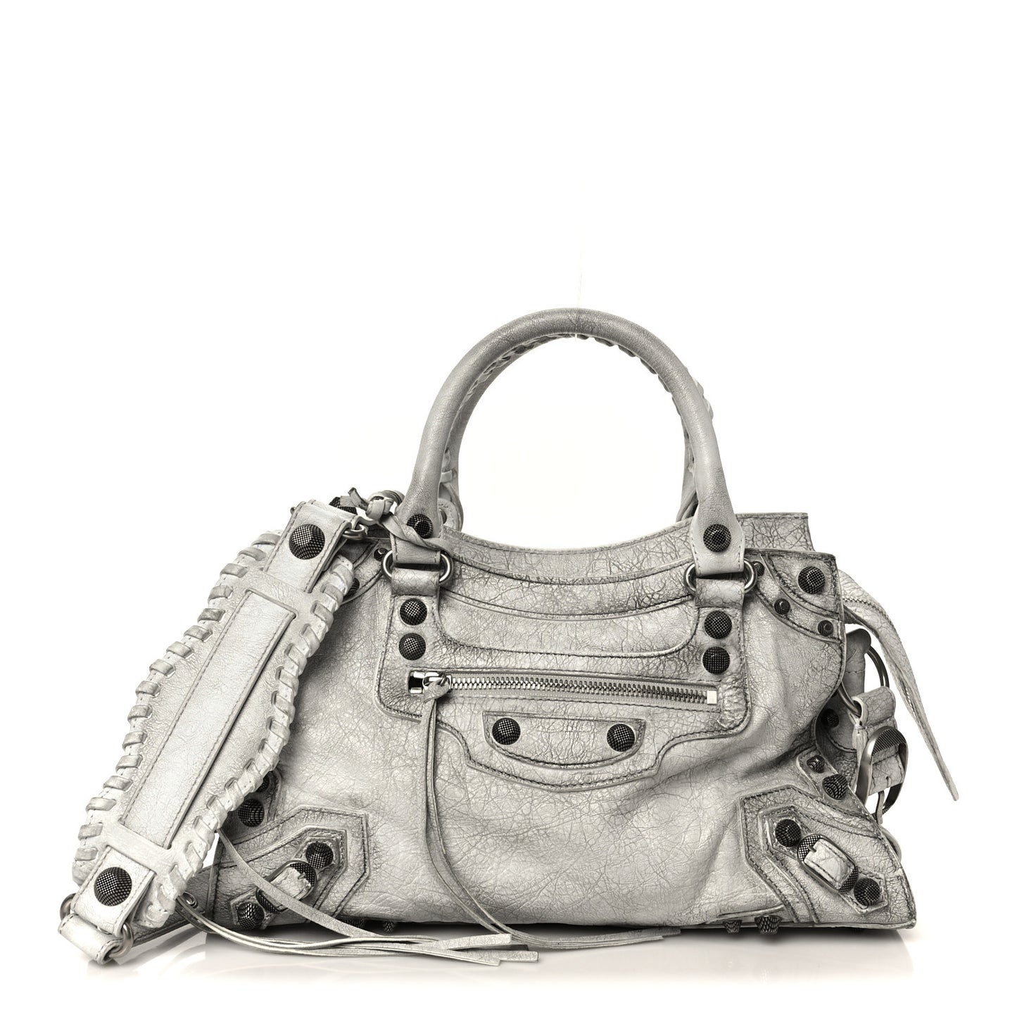 Agneau Arena Dirty Effect Arena Small Neo Cagole City Handbag Optic White