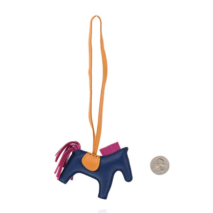 Hermes Milo Lambskin Grigri Rodeo Horse Bag Charm PM Bleu Saphir Rose Pourpre Bouton D'Or 2 of 3