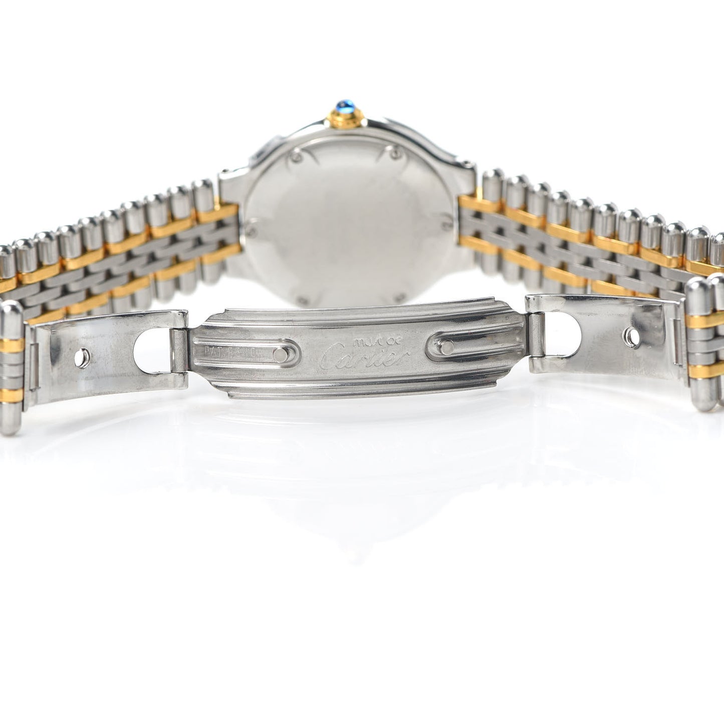 Stainless Steel 18K Yellow Gold 28mm Must De 21 Bullet Link Quartz Watch