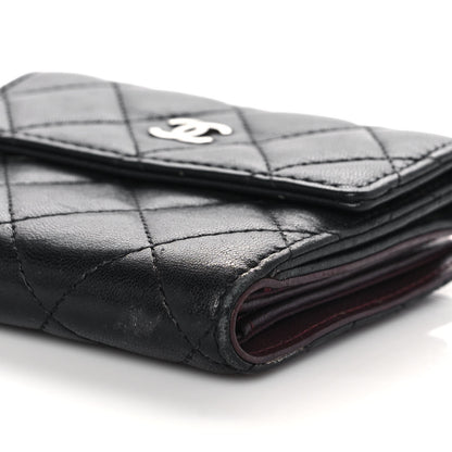 Chanel Lambskin Quilted Compact French Flap Wallet Black 8 of 11