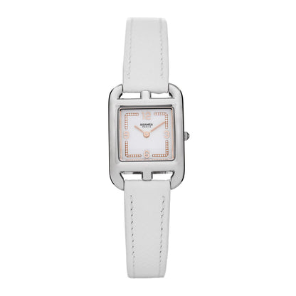 Hermes Stainless Steel Epsom Diamond 23mm Cape Cod Quartz Watch Blanc 1 of 5
