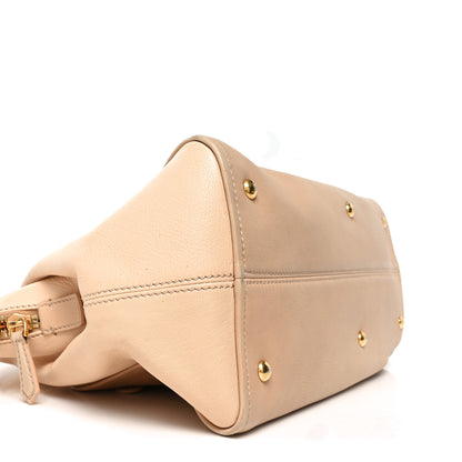 Fendi Capra Vitello Dolce Marmol Colorblock Large Chameleon Tote Cipria Makeup Camel 9 of 10