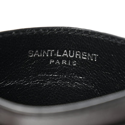 Saint Laurent Calfskin Heart Embossed Card Case Black 5 of 7