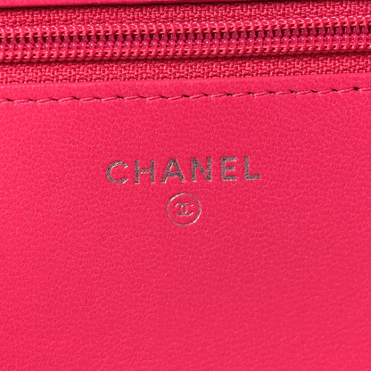 Chanel Lambskin Quilted Diamond CC Wallet On Chain WOC Pink 6 of 12