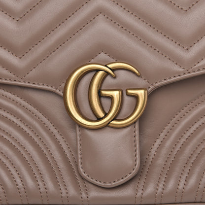 Gucci Calfskin Matelasse Small GG Marmont Top Handle Shoulder Bag Porcelain Rose 8 of 10