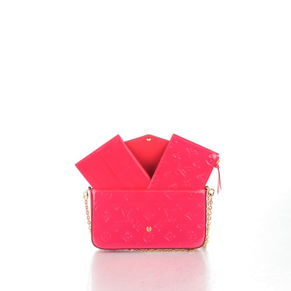 Louis Vuitton Vernis Felicie Pochette Chain Wallet Hot Pink 5 of 8