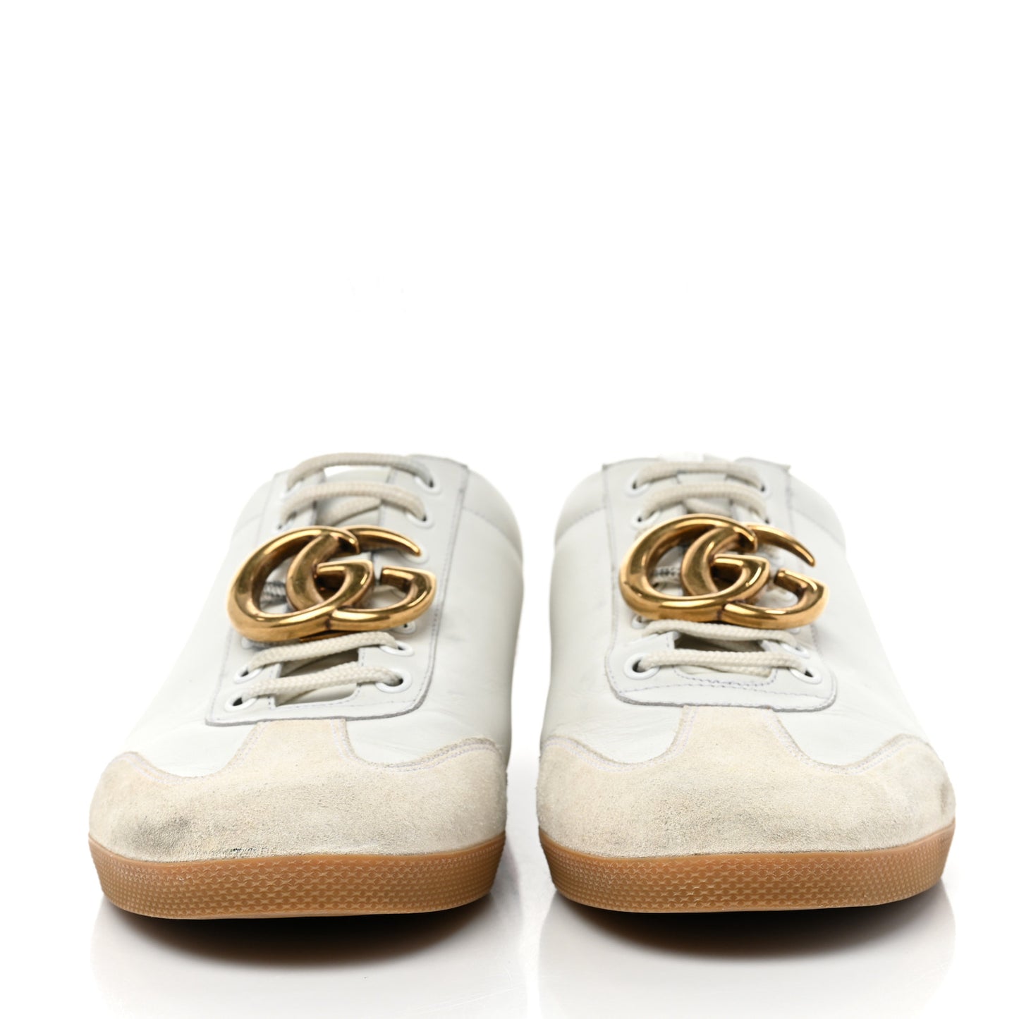 Calfskin Metallic Ayers Mens Bambi GG Sneakers 10 Great White Notte Red
