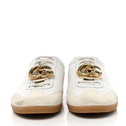 Gucci Calfskin Metallic Ayers Mens Bambi GG Sneakers 10 Great White Notte Red 2 of 10