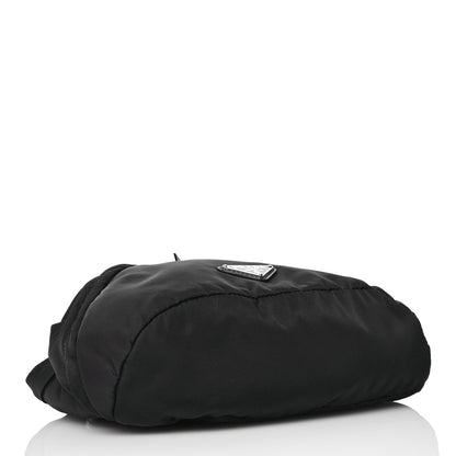 Prada Re-Nylon Vitello Metal Triangle Logo Sling Backpack Black 4 of 11