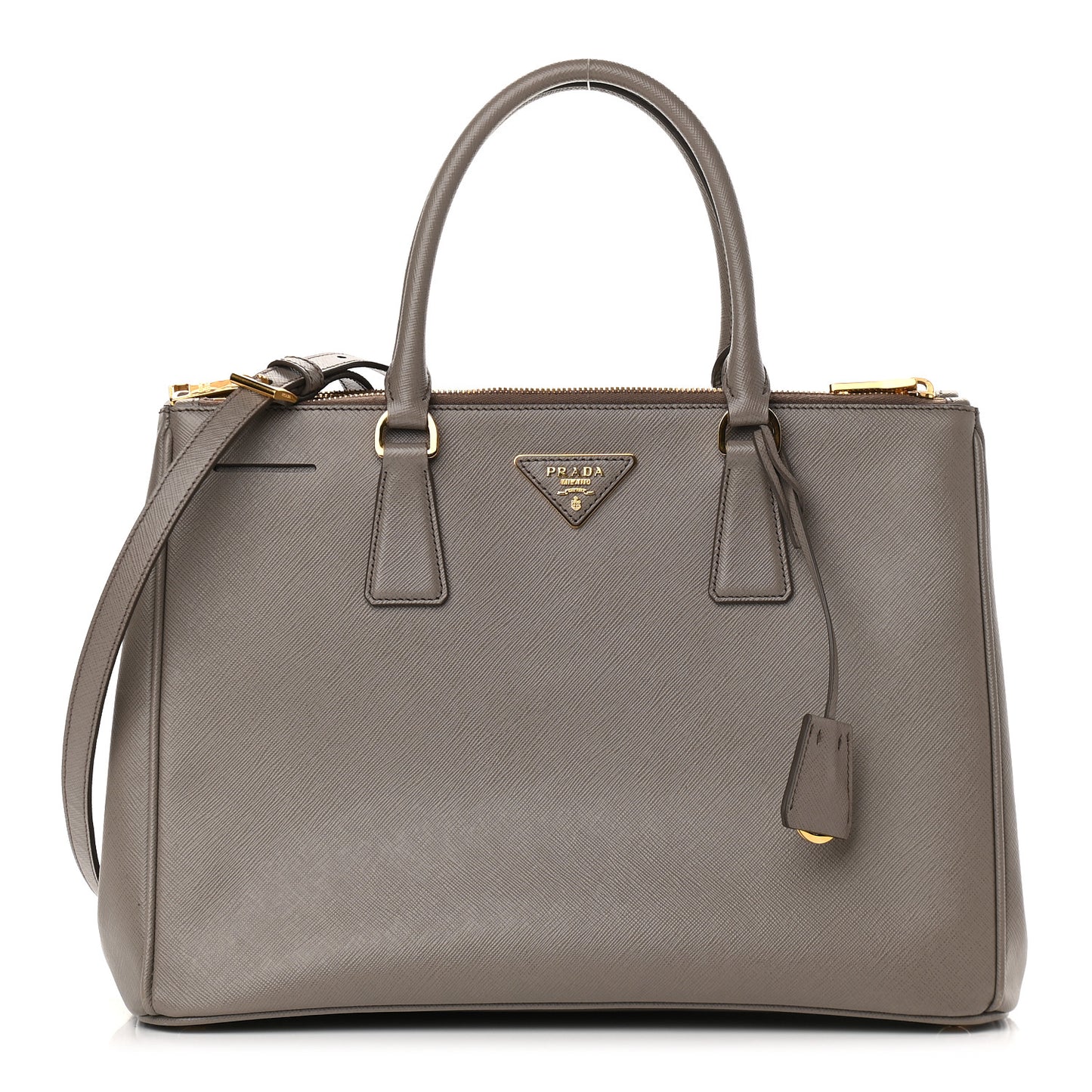 Saffiano Medium Galleria Double Zip Tote Argilla