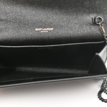 Saint Laurent Grain De Poudre Uptown Chain Wallet Black 6 of 10