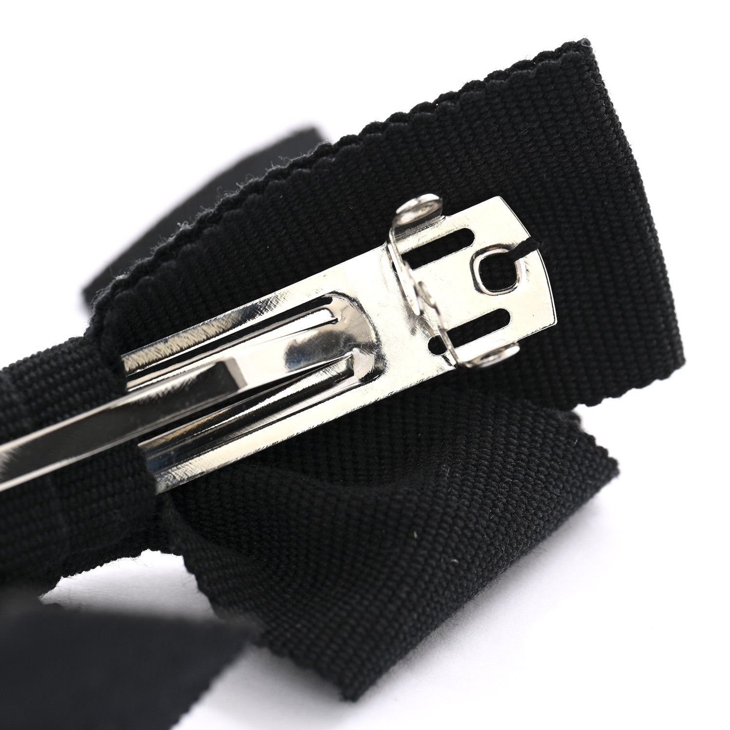 Chanel Grosgrain Bow CC Hair Clip Black 3 of 3