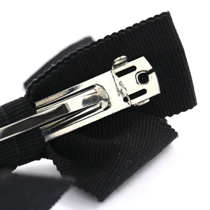 Chanel Grosgrain Bow CC Hair Clip Black 3 of 3