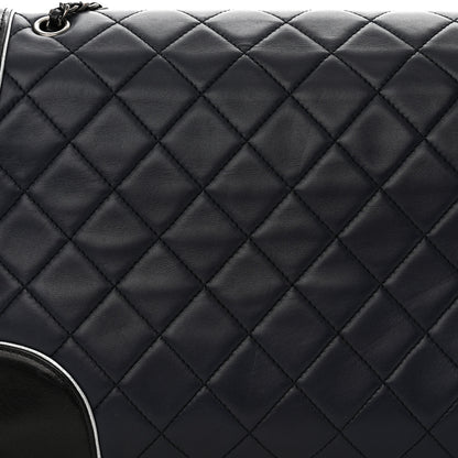 Chanel Calfskin Quilted Bi-Color Jumbo Flap Blue Black 15 of 15