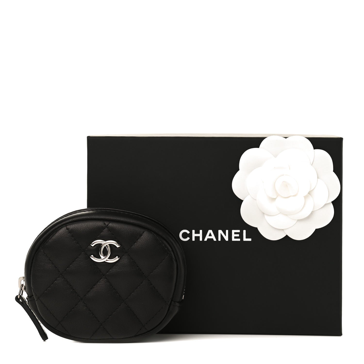 Chanel Lambskin Quilted Zip Around Classic Coin Purse Black 10 of 10