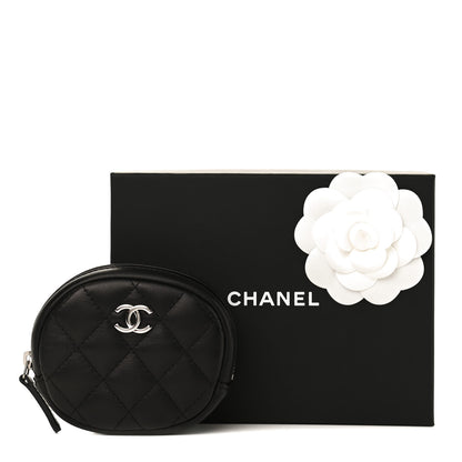 Chanel Lambskin Quilted Zip Around Classic Coin Purse Black 10 of 10