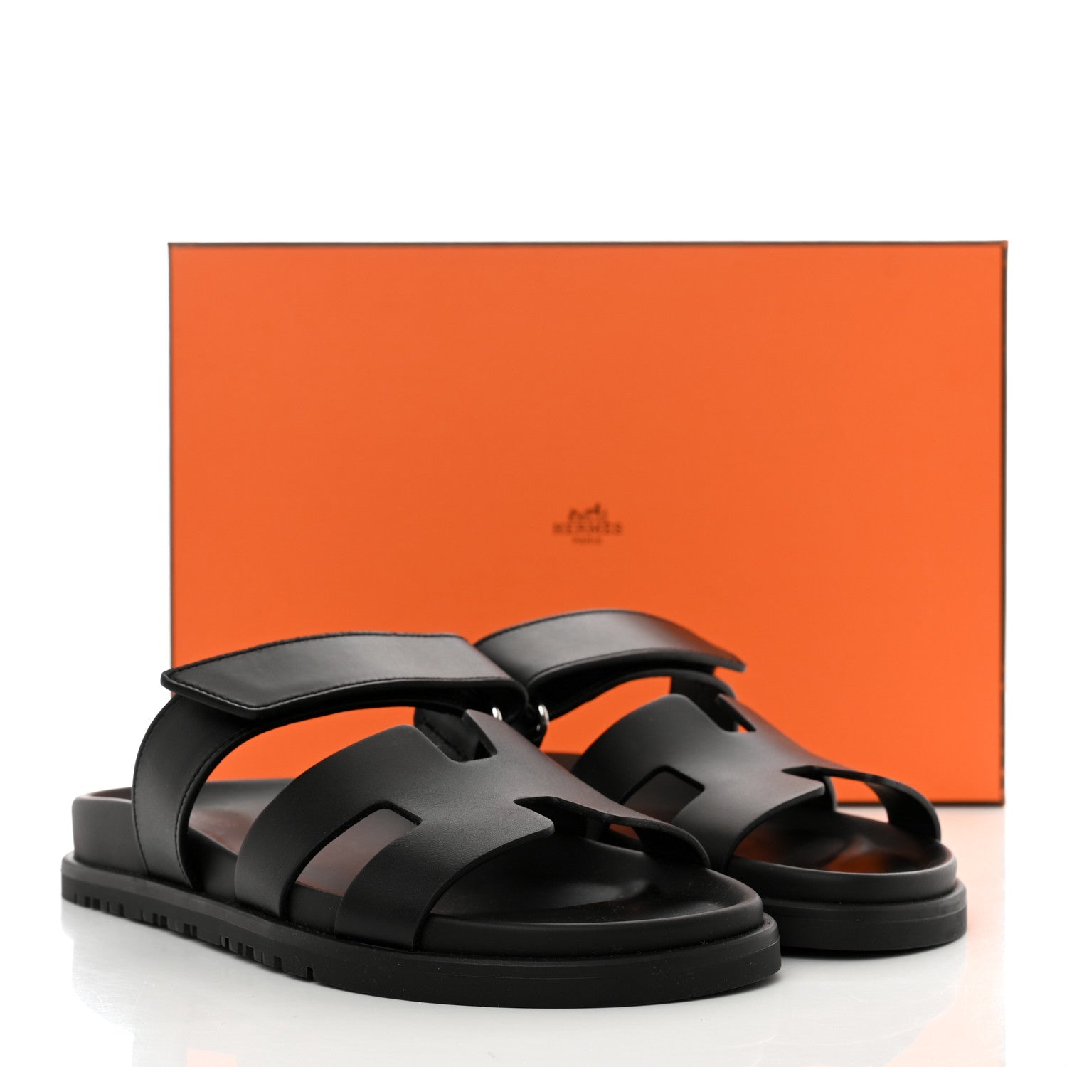 Hermes Calfskin Womens Chypre Sandals 36 Black 9 of 9