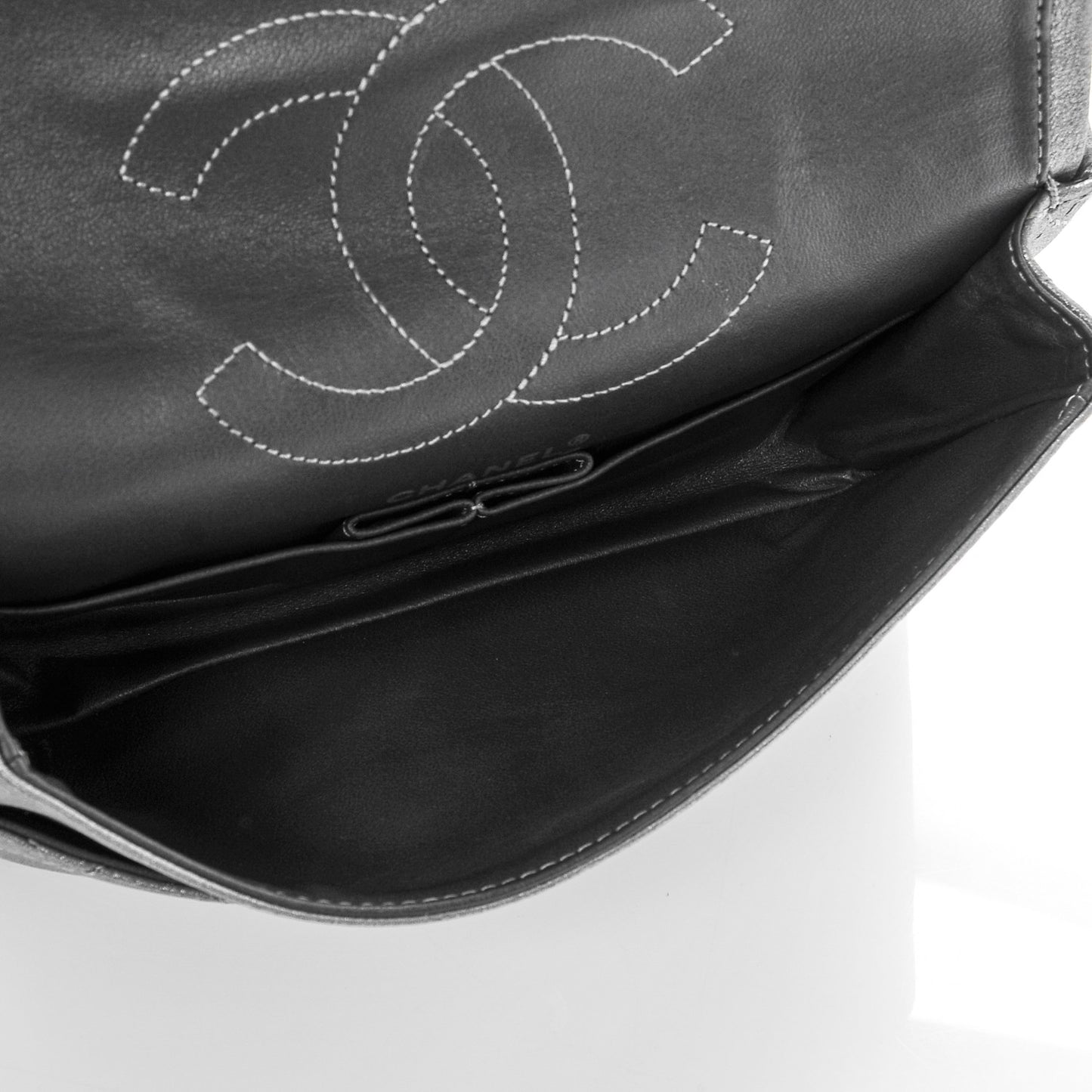 Metallic Calfskin Quilted Lucky Charms 2.55 Reissue 225 Flap Dark Silver