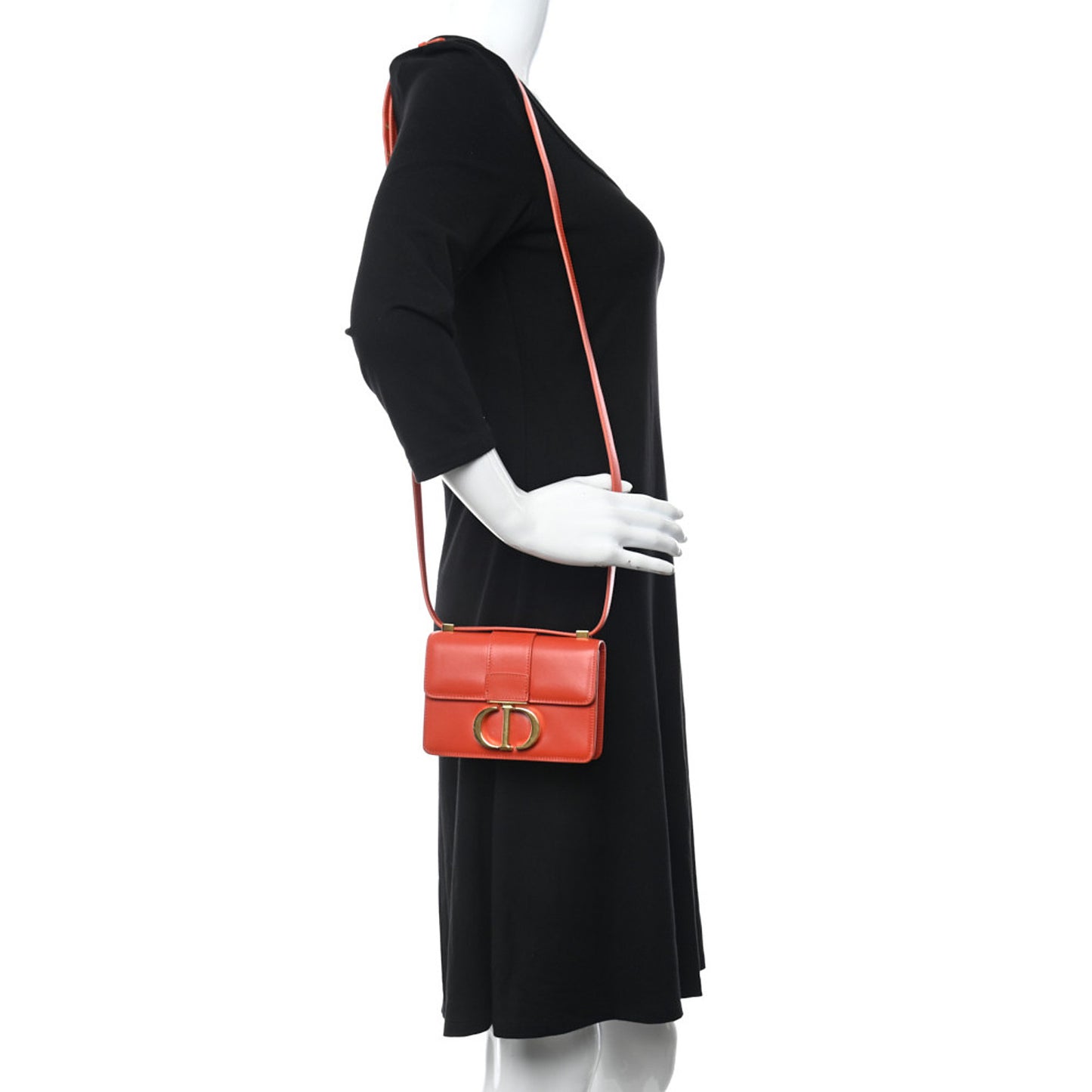 Smooth Calfskin Micro 30 Montaigne Flap Bag Orange
