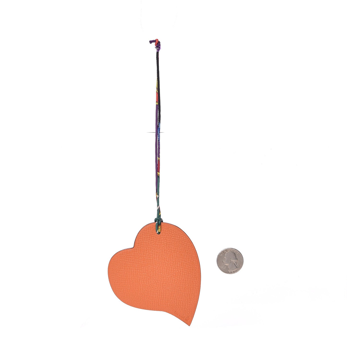 Togo Epsom Petit H Heart Bag Charm Feu Iris