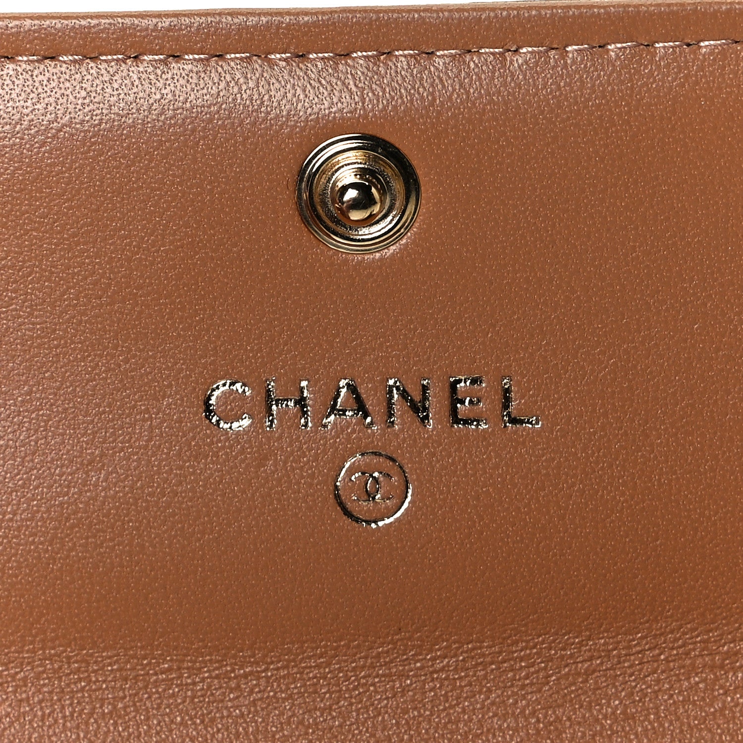 Chanel Lambskin Chevron Quilted Boy Card Holder Dark Beige 3 of 8