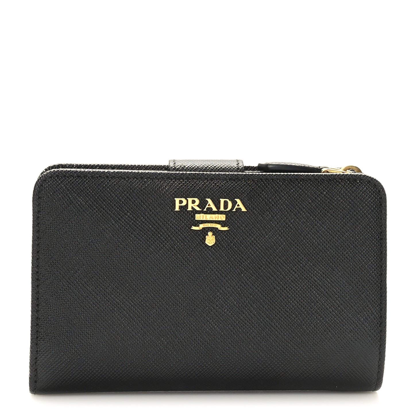 Saffiano Metal Multicolor Compact Wallet Black
