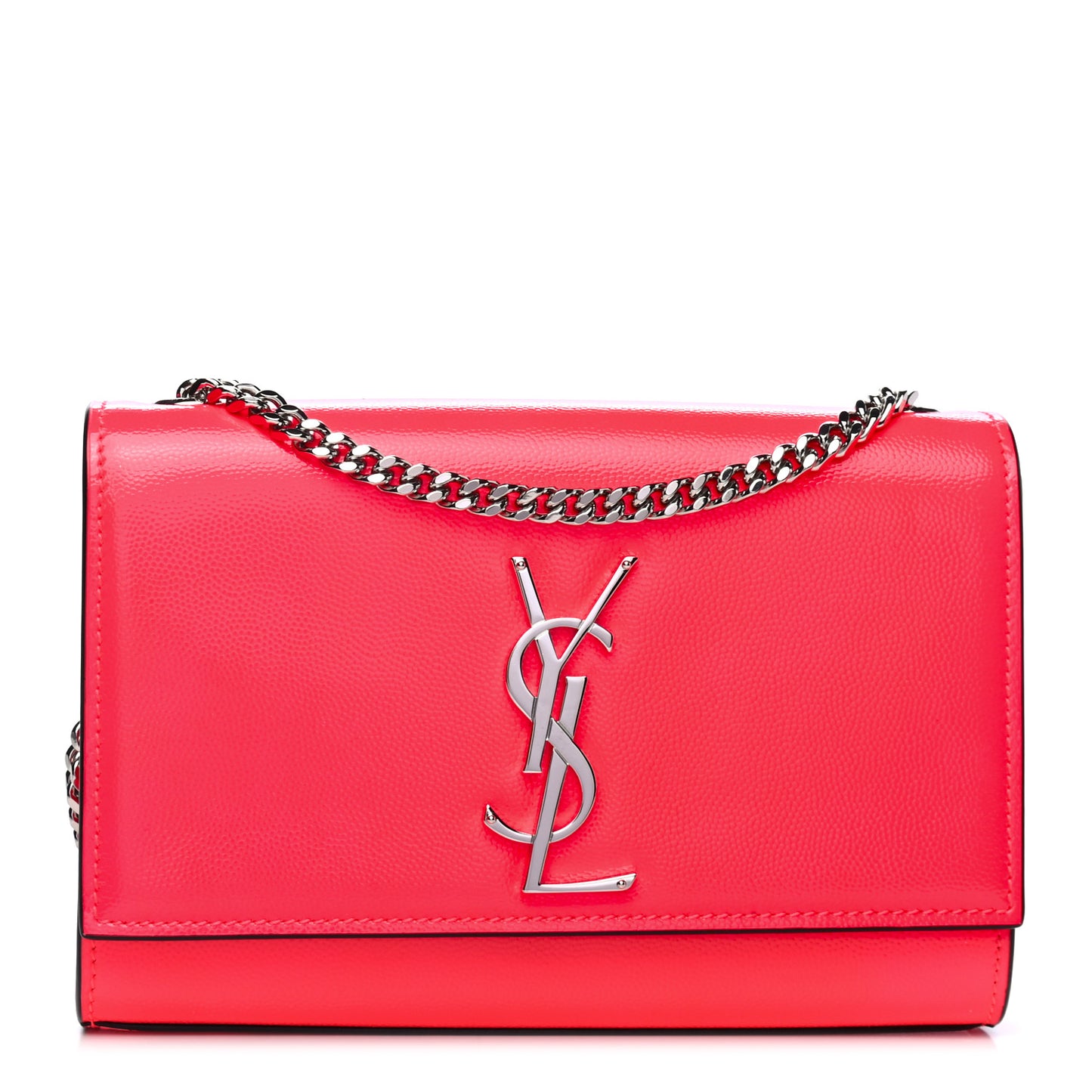 Patent Grain de Poudre Small Monogram Kate Satchel Neon Pink