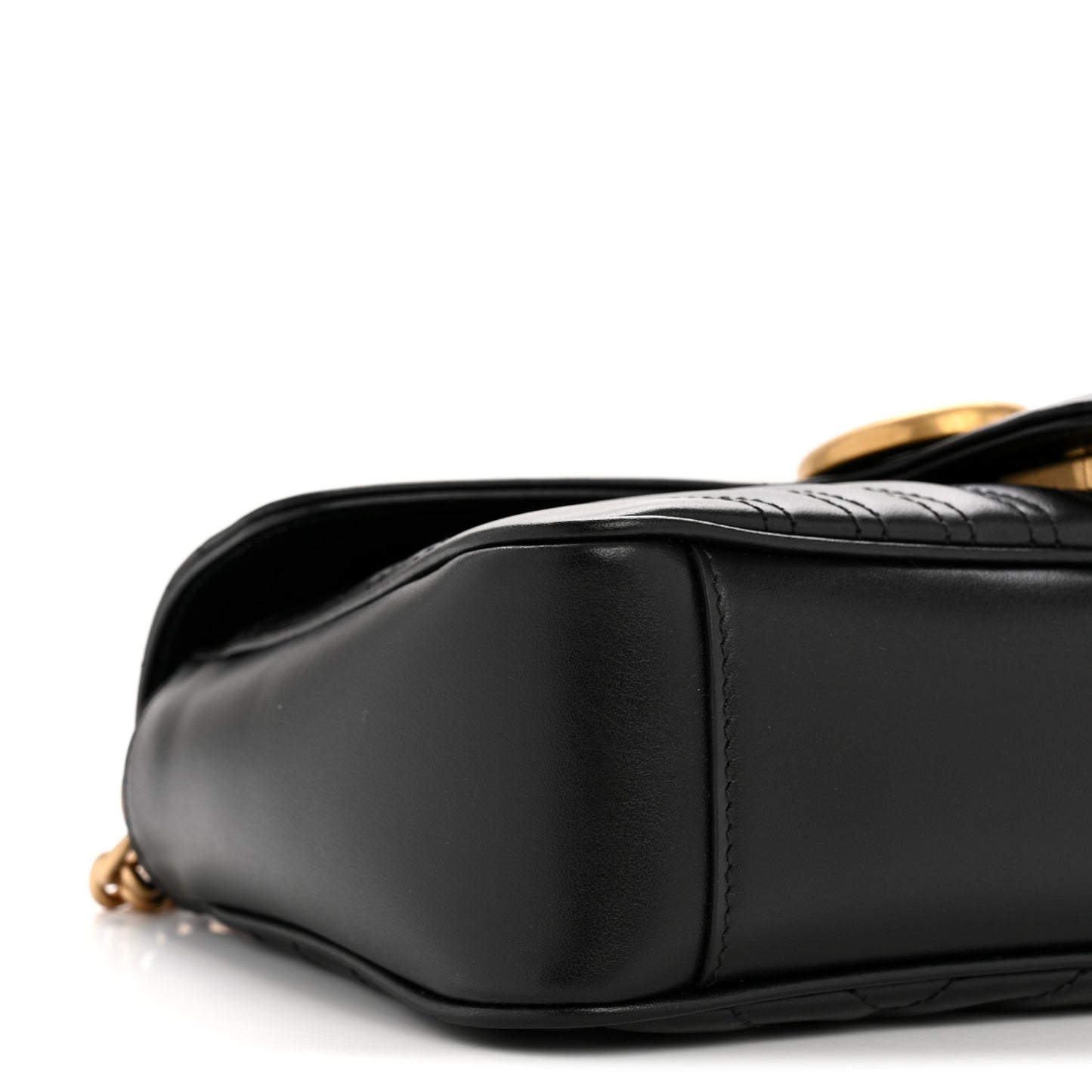 Calfskin Matelasse Small GG Marmont Shoulder Bag Black