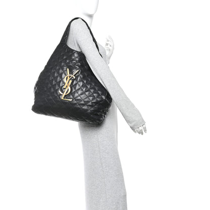 Saint Laurent Lambskin Quilted Maxi Icare Shopping Tote Black 2 of 14