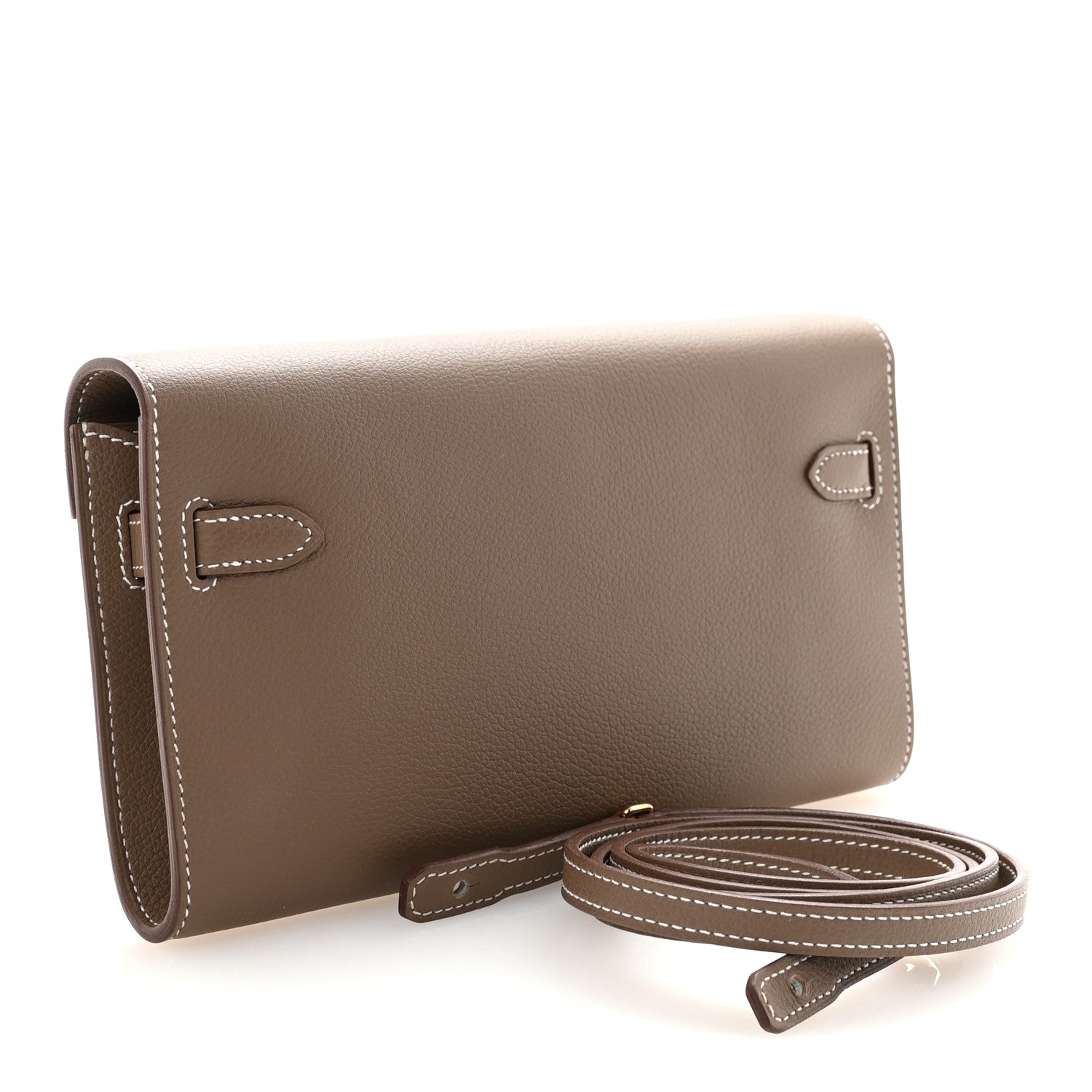 Hermes Evercolor Kelly Wallet To Go Etoupe 3 of 10