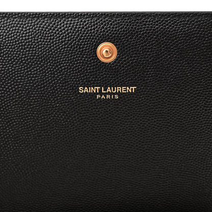 Saint Laurent Grain De Poudre Monogram Chain Wallet Black 6 of 12