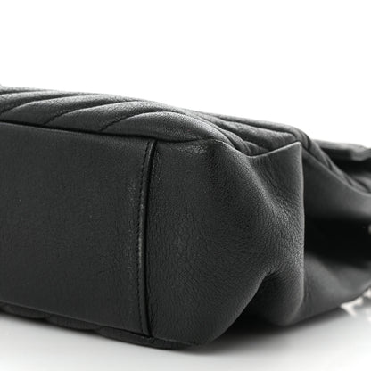 Saint Laurent Sheepskin Matelasse Chevron Monogram Large College Satchel Black 10 of 15